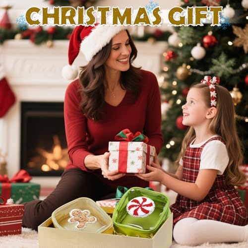 Abbylike Christmas Preppy Patch Makeup Bags Bulk Holiday Makeup Bag Skincare Pouch Xmas Zipper Cosmetic Pouch Preppy Thing for Travel Christmas Women Gift(Assorted Colors)