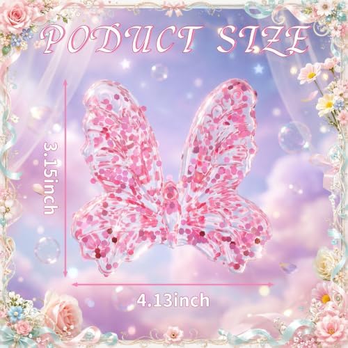 Meooeck 12 Pcs Butterfly Squeeze Fidgets Balls, Glitter Butterfly Fidget