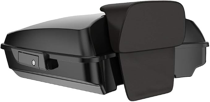 Advanblack Road Glide Tour Trunk Pack Vivid Black Razor Tour Trunk Pack Backrest Pad for '97-'25 Harley Touring Road King Street Glide Electra Glide CVO models