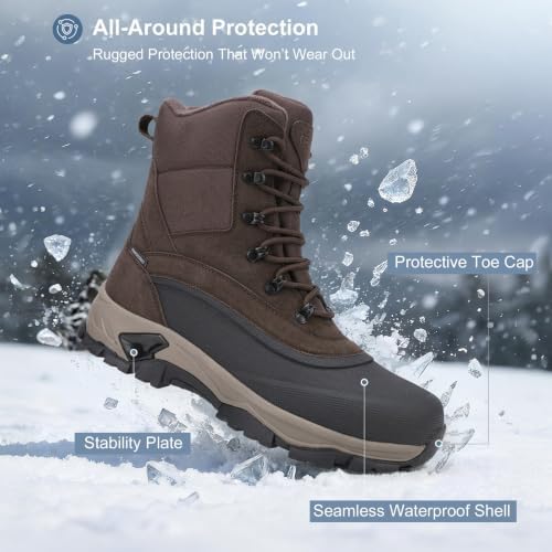 Men's Insulated Winter Snow Boots Waterproof