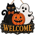 Halloween Party Decorations - Halloween Welcome Wreaths Sign for Front Door