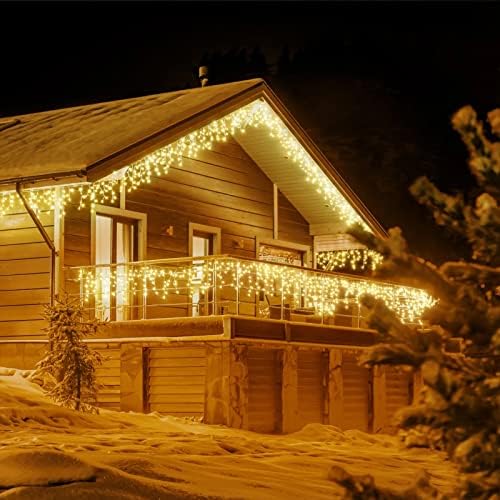 JMEXSUSS 200 LED Icicle Lights for Outside
