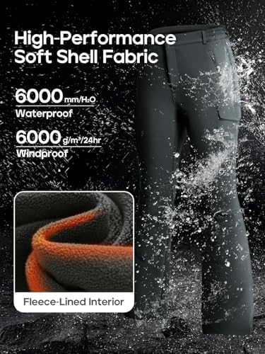 Snow Ski Pants Women Softshell Insulated Fleece Lined Pants Women