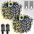 2 Pack 200LED Christmas Lights Indoor Outdoor Warm White to Cool White