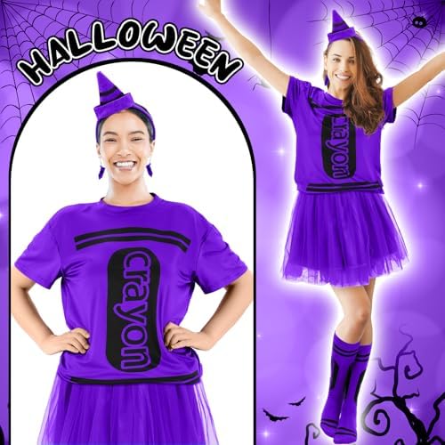 7 Pcs Crayon Costume Set for Adults Women