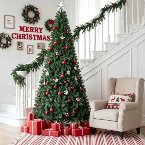 Artificial Christmas Tree,4.5FT Christmas with Over 600 Branch Tips, Décor w/Easy Assembly