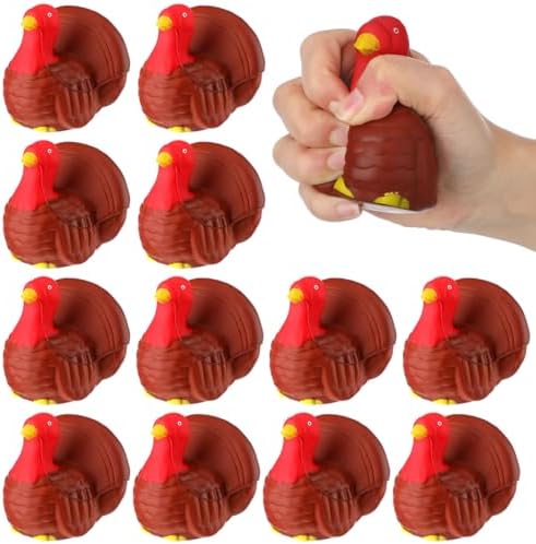 Meooeck 12 Pcs Thanksgiving Turkey Fidgets Balls Thanksgiving Party Favor