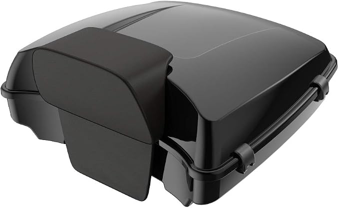 Advanblack Road Glide Tour Trunk Pack Vivid Black Razor Tour Trunk Pack Backrest Pad for '97-'25 Harley Touring Road King Street Glide Electra Glide CVO models