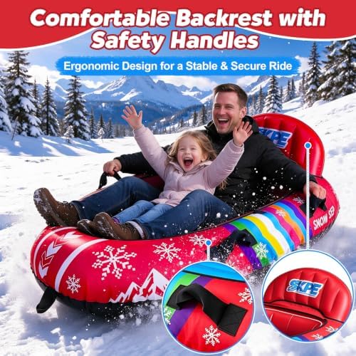 2 Person Snow Tube- Heavy DutyInflatable Snow Sled