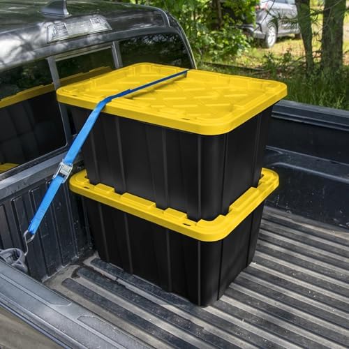 17 Gallon Storage Bins with Lids, 4 Pack Heavy Duty Plastic Tote Boxes