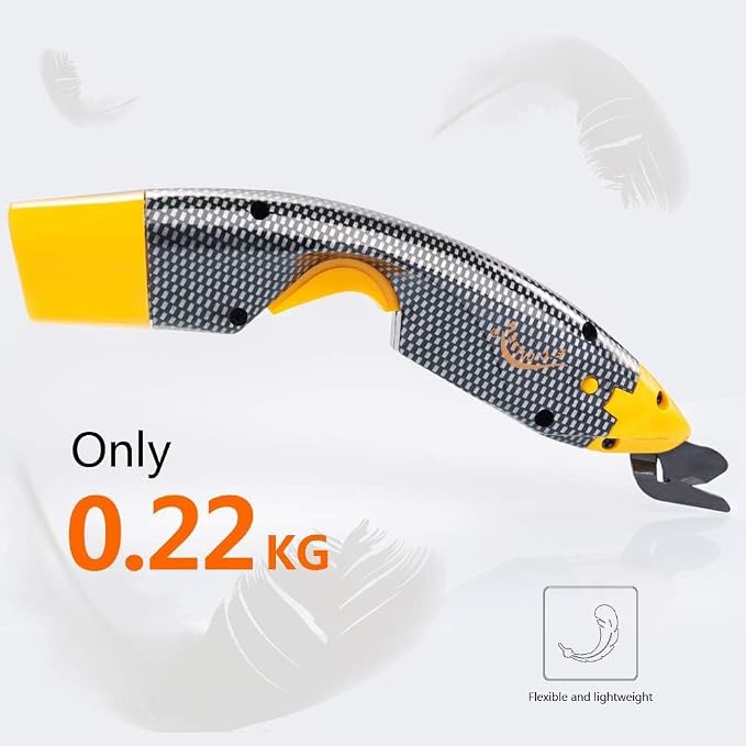 Electric Fabric Scissors Heavy Duty, Cordless Box Cutter Professional with 2 Blades, Rechargeable Lithium Battery for Cutting Fabric, Cardboard,Craft Sewing Tools (Scissors with one battery)