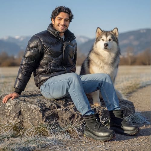 NORTIV 8 Men's Wide Winter Snow Boots Insulated Waterproof Outdoor