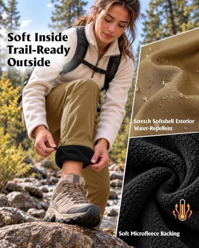 Women's Fleece-Lined Softshell Hiking Pants