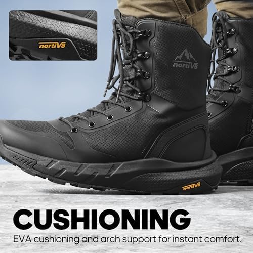 NORTIV 8 Men's Military Tactical Boot Zipper Lightweight