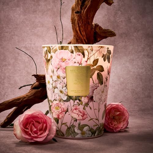 M&SENSE Rose Amber Soy Candle, 14.1oz, Romantic Candle Gift for Women