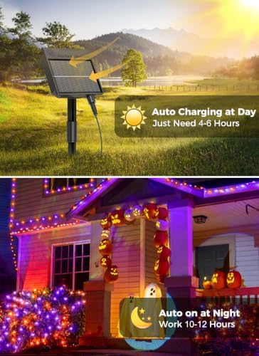 Minetom Halloween Solar Lights Outdoor,4Pack Total 160FT Halloweeen Light