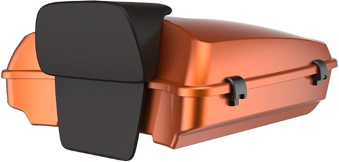 Advanblack Road Glide Tour Trunk Pack Amber Whiskey Razor Tour Trunk Pack Backrest Pad for '97-'25 Harley Touring Road King Street Glide Electra Glide CVO models