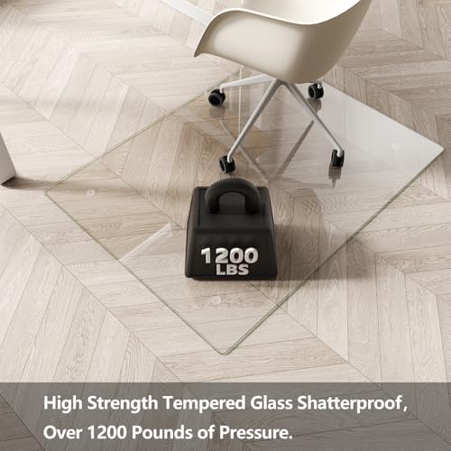 Koonmi Glass Chair Mat for Carpet, 36"x48" Thick Office Chair Mat