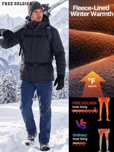 FREE SOLDIER Men's Outdoor Softshell Snow Ski Pants