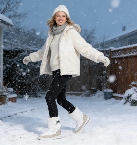 DADAWEN Women's Waterproof Frosty Snow Boot