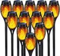 IkeeRuic Solar Torch Light with Flickering Flame for Halloween Decorations