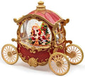 Vintage Christmas Carriage Snow Globe with Santa Scene, Lighted Musical Snow Globe with 8 Holiday Songs & 6H Timer, Swirling Glitter Decor, USB/Battery Powered Tabletop Centerpiece Gift