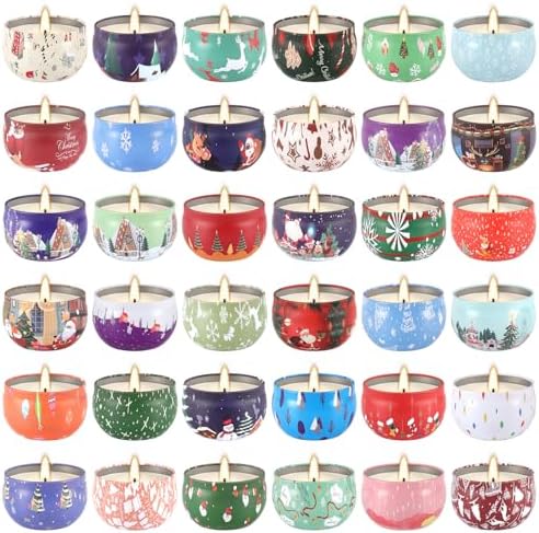 36 Packs Christmas Scented Candles,2.5oz Soy Wax Candles