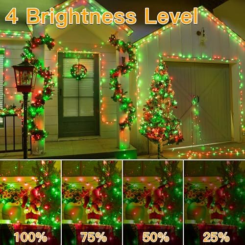 Ollny Christmas Lights, 1000LED 328FT Long Christmas Tree Lights with 8 Modes Remote Timer IP44 Waterproof, Outdoor String Lights for Tree House Yard Outside Xmas Decorations (Red+Green)