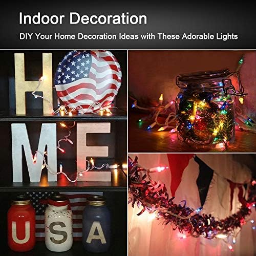 Brizled Colored Christmas Lights Incandescent, 300 Count, 69.6ft, Linkable