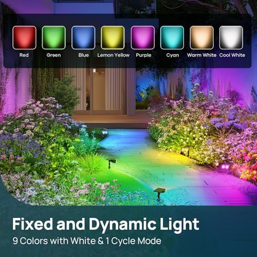 Linkind Halloween Solar Lights Outdoor Spotlight Waterproof RGB 8 Pack
