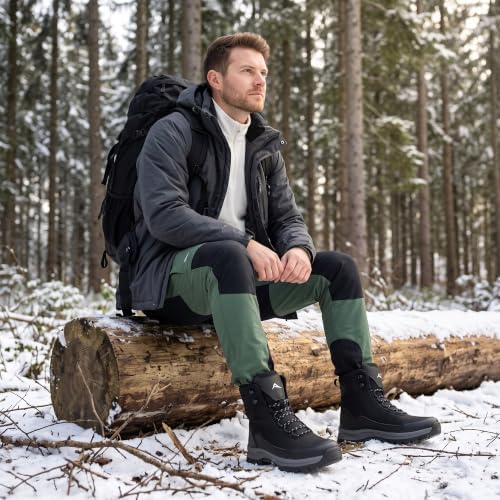 FUDYNMALC Men's Snow Boots Water-Resistant: Non-Slip Hiking Winter Shoes