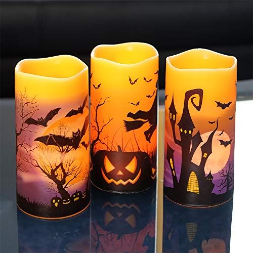 Halloween Decor Flameless Candles Battery Operated with 6H Timer