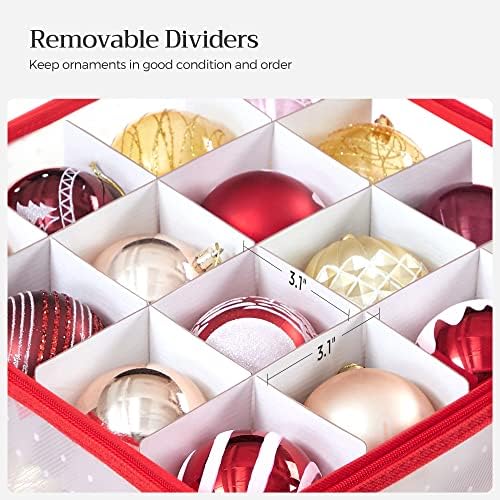 SONGMICS Large Christmas Ornament Storage Boxes, Set of 2, with 256 Slots
