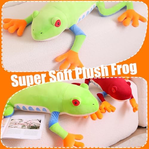 ELAINREN Ultra-Soft Tree Frog Plush Pillow Red-Eyed Frog Stuff Toy/15.7''