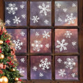 LUDILO 240Pcs Christmas Window Clings Glitter Snowflakes Window Decals