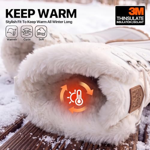 FREE SOLDIER Women's Waterproof Winter Cold Weather Snow Boots for Women Outdoor Fashion Duck Boots Comfortable Insulated