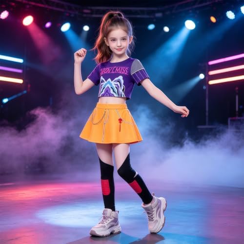 Pop Star Costume Kids Girls Fantasy Stage Outfit Halloween Costumes Set