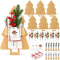 Fayoo 6 Set Christmas Tree Wooden Cutting Board Set, Kitchen Gifts Kit