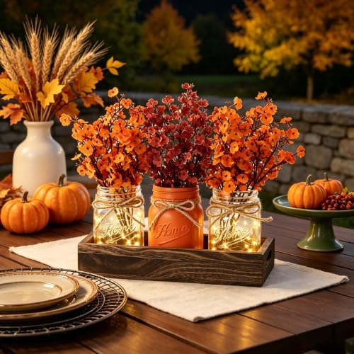 Fall Thanksgiving Table Centerpiece, Farmhouse Table Kitchen Decor for Home