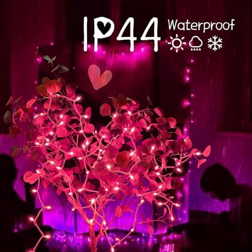 Minetom Pink Christmas Lights 100 Count 20 Feet Incandescent Bulb