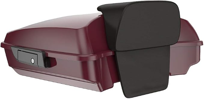 Advanblack Road Glide Tour Trunk Pack Crimson Red Sunglo Razor Tour Trunk Pack Backrest Pad for '97-'25 Harley Touring Road King Street Glide Electra Glide CVO models