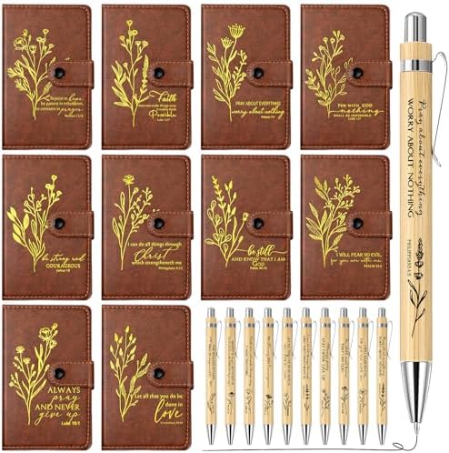 Spakon 20 Pcs Christian Prayer Journals with Pens,English Aesthetics