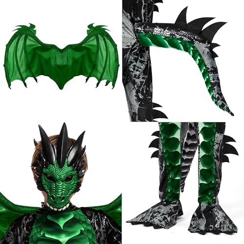 Spooktacular Creations Halloween Kid Dragon Costume, Boys Dragon Wings, Tail and Mask Set for Halloween Dress Up