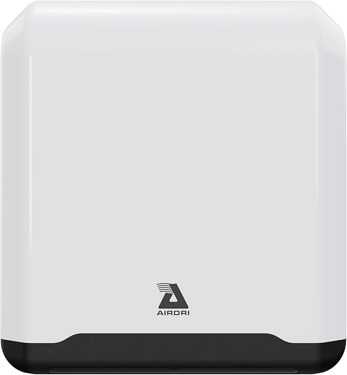 PowerDRI Automatic Hand Dryer - .8kW Low Energy Motor - 10-Second Dry Time - H13 HEPA Filter - 75dBA Noise Output - ADA Compliant - Ideal for High-Traffic Businesses and Venues - White