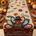 Friendsgiving Party Decorations - Happy Friendsgiving Table Runner | Thanksgiving Table Decor for Indoor Outdoor - Friendsgiving Party Favors Supplies Backdrop for Home Kitchen Dining