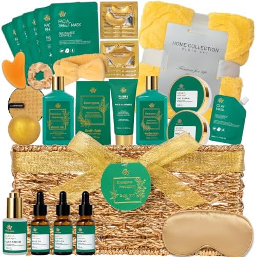 Gifts for Women & Men, 35Pcs Eucalyptus Home Spa Gift Basket, Get Well Soon