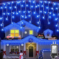 810 LED Christmas Lights Outdoor 82FT with 180 Drops, Christmas Decorations Hanging Lights 12 Modes, Dimmable Outsite Fairy String Lights for Wedding Party Holiday Winter Wonderland Decor Blue