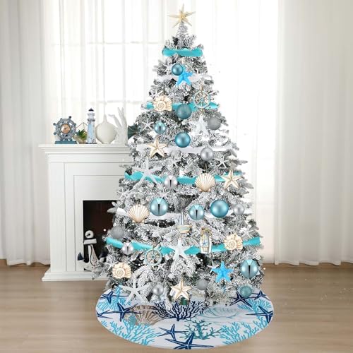 Seenelling 81 Pcs Beach Themed Christmas Tree Ornaments Set