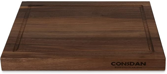 Walnut Cutting Board for Kitchen, USA Grown Hardwood, 16 x 12, with Invisible Inner Handle, Prefinished with Food-Grade Oil, Suitable for Kitchen Edge Grain, 1-1/2" Thick