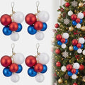 Roowest 4 Sets Jumbo Christmas Red White and Blue Ornaments Ball for Tree